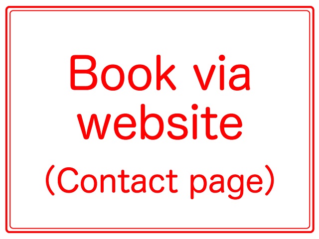 Book via website (Contact page)